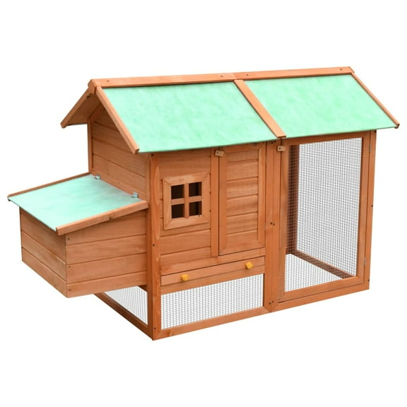 vidaXL Rabbit Hutch Bunny Cage with Pull Out Tray Rabbit Enclosure Solid Wood