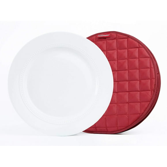 Covermates Keepsakes - Quilted Divider Set - Set of 4 - Scratch & Breakage Protection - Stain Resistant - Machine Washable - China Storage, Red