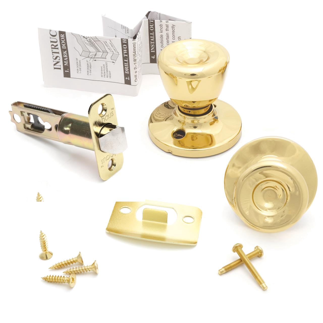 Lokhaus Passage Tulip Doorknob Polished Brass 2 Count