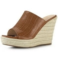 thumbnail image 1 of BLISSFUL STEP Women's Slip-On Platform Wedge Heel Wedge Sandals, 1 of 6