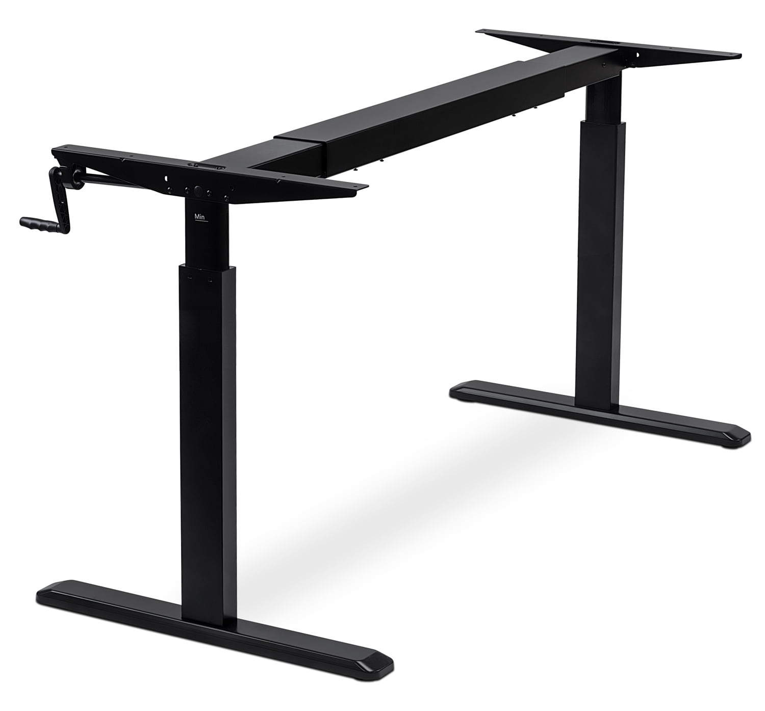 MountIt! Standing Desk with Manual Crank Steel Frame Only Black