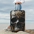 thumbnail image 7 of Hirioo Gold Pattern Black Skull for Elasticity Suitcase Cover (No luggage Included) Durable Luggage Protector Fits 18-32 Inch Luggage-Medium, 7 of 7