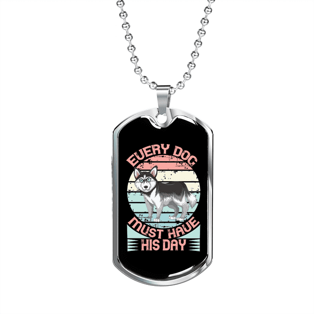 Every Dog Day Pink Necklace Stainless Steel or 18k Gold Dog Tag 24 Chain Walmart