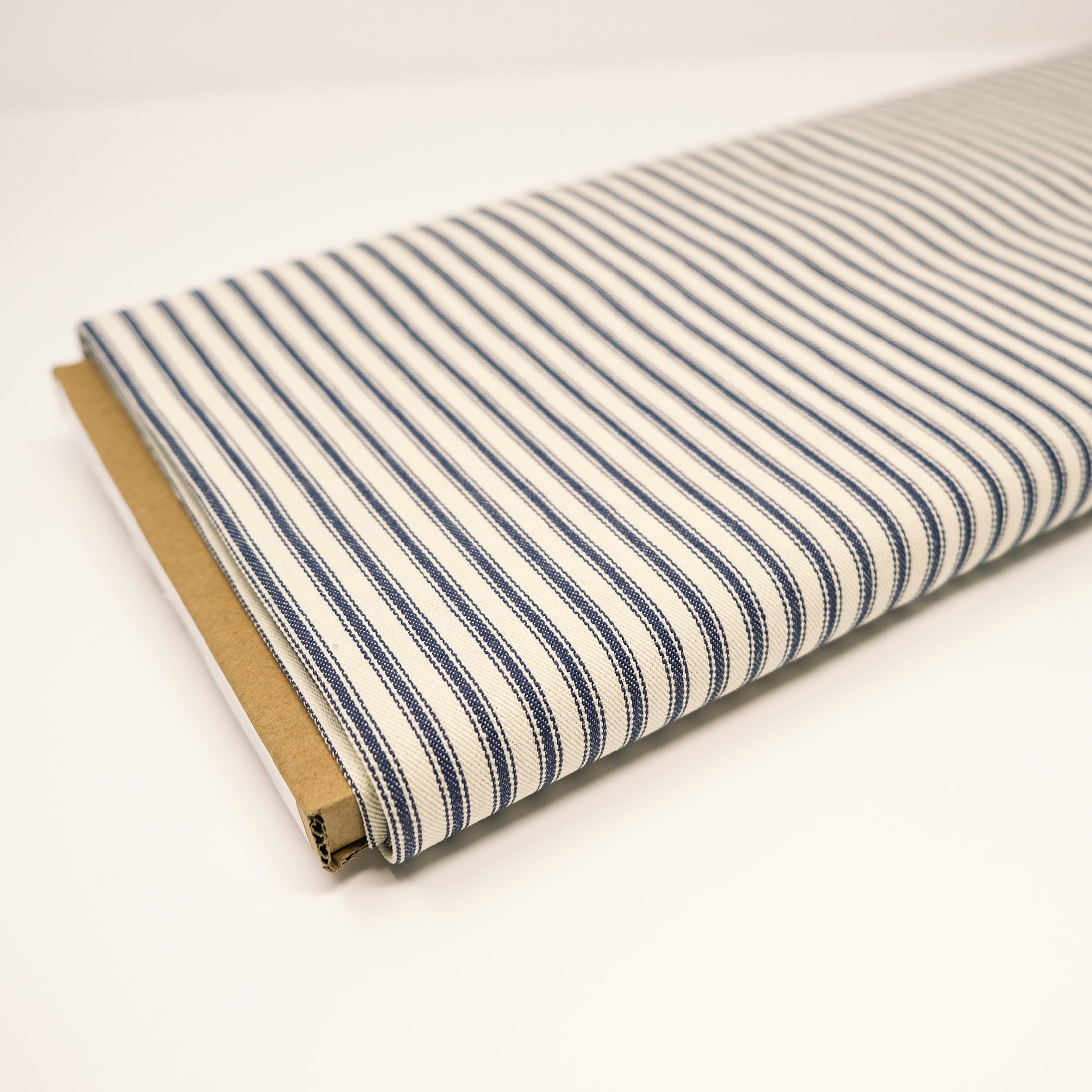 Roc-Lon 44/45” Woven Stripe Ticking Navy - 12 Yard/Bolt