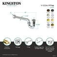 thumbnail image 4 of Kingston Brass CC5248 1-1/4" (or 1-1/2") x 1-1/2" P-Trap with Bell Flange, 19" Length, 18 Gauge, Brushed Nickel, 4 of 4