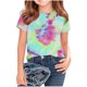 thumbnail image 1 of Camisetas de Cuello de Tripulación de Manga Corta para Mujeres Camiseta Impresa Clásica Cuello Redondo Top Versátil Casual para Niños Grandes de Edades 3-14, 1 of 5