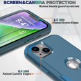 thumbnail image 3 of Phone Case for iPhone 13 and iPhone 14, Non-Slip Shockproof 10 Ft Military Dropproof Phone Case with 2 Tempered Glass Screen Protectors, 6.1 Inch (Blue), 3 of 14