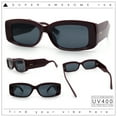 thumbnail image 2 of Womens Mod Rectangle Thick Beveled Plastic Minimal Fashion Sunglasses Red - Black, 2 of 8