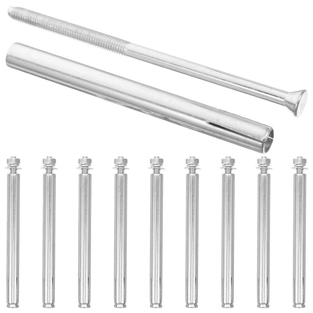 BESTYASH 10Pcs Heavy Duty Galvanized Steel Expansion Bolts for Concrete Secure Fastening and Mechanical Installation