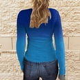 thumbnail image 5 of Women's Slim Long Sleeve Hole Striped V-neck Buttoned T-Shirt Top Blouse Women Loose Tops Summer Big Shirt, 5 of 6