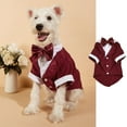 thumbnail image 4 of Harikaji Small Dog Tuxedo Suit with Bow, Dog Wedding Formal Suit with Leash Hole, Dog Festival Costume Coat Prince Gentleman Clothes for Small Medium DogsRed M:Chest Girth 15.7",Weight 6-8LB, 4 of 7