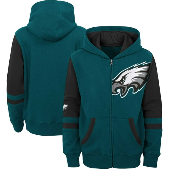 Preschool Green Philadelphia Eagles Stadium Color Block Full-Zip Hoodie