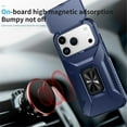 thumbnail image 2 of For iPhone 17 Pro Max Slim Fit Shockproof Hybrid with Slide Camera Cover & Rotated Ring Kickstand, [Military-Grade] Phone Case For iPhone 17 Pro Max 6.9",Blue,For iPhone 17 Pro Max, 2 of 8