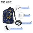 thumbnail image 5 of Naloa Canvas Backpack for Men Women Vintage Golden Butterfly Print Rucksack Casual Travel Daypack Large and Small Durable College Tote Satchel Bookbag for Teens, 5 of 8