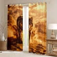 thumbnail image 2 of Feelyou Wildlife Wolf Curtains Pack of 2 (52x84 Each), Rustic Animal Window Curtains, 2 of 6