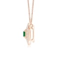 thumbnail image 2 of Angara Natural 0.1 Ct. Emerald with Diamond Halo Pendant Necklace in 14K Rose Gold for Women with 18 Inch Cable Chain, 2 of 8