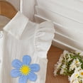 thumbnail image 4 of Gubotare Robe Fille Robe Tout-Petit Bébé Fille Vêtements de Rentrée Manches Courtes Robes Smockées 3T 4T (Blanc, 3-4 Ans), 4 of 8