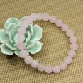 thumbnail image 3 of Bracelet Extensible Unisexe en Quartz Rose Mat Naturel avec Perles Rondes de 8 mm 7 Pouces, 3 of 5