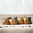 thumbnail image 3 of Ambesonne Beach Throw Pillow Cover 4 Pack, Havana Seashore Sunny, 24", Dark Green Pale Brown, 3 of 6