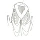 thumbnail image 3 of Cadena Del Cuerpo De Tono Plateado Arnés De Longitud Ajustable Con Cadena Fina Collar De Múltiples Hileras Borla Para Accesorio De Bikini, 3 of 8