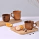thumbnail image 4 of Taza de madera creativa Taza de protección del medio ambiente Taza de madera maciza anti-escaldaduras, 4 of 5