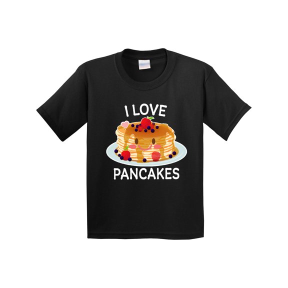 Inktastic I Love Pancakes with Cute Stack of Pancakes Youth T-Shirt