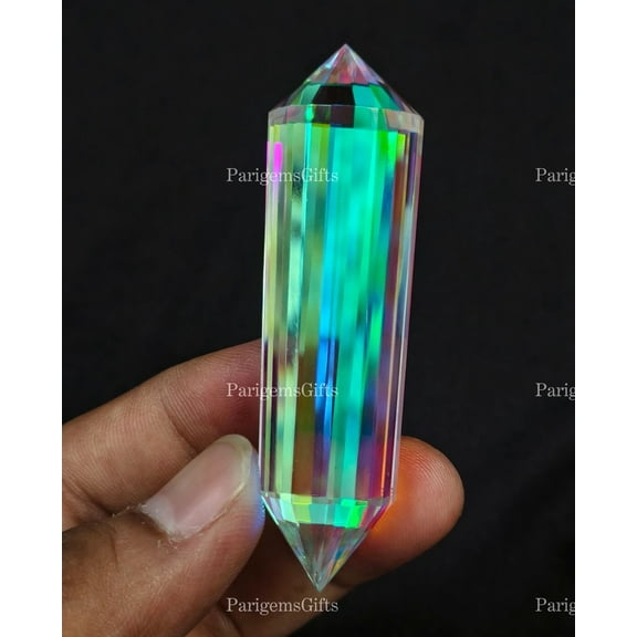 205 Ct Rainbow Mystic Quartz Vogal Cut Healing Crystal Loose Gemstone