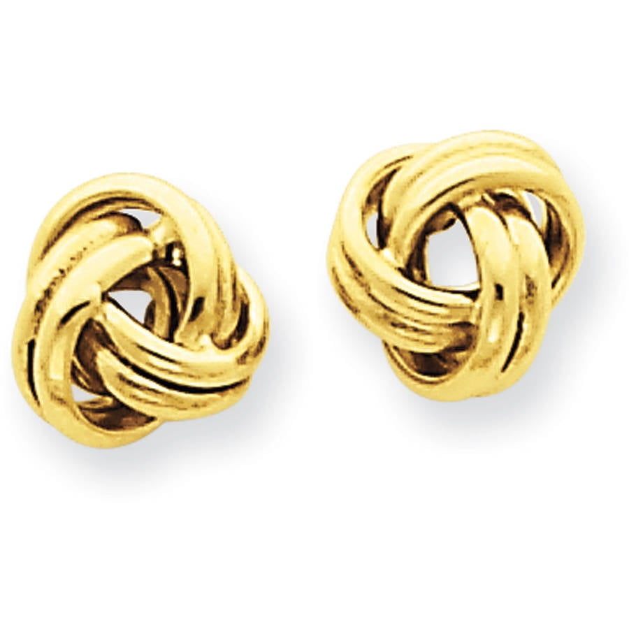 yellow gold love knot earrings