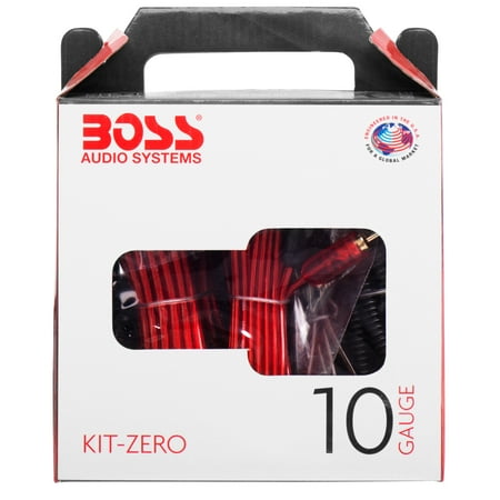 BOSS Audio Systems KIT-ZERO 10 Gauge Car Amplifier Installation Wiring Kit - a Car Amp Wire Kit Helps You Make Connections and Brings Power to Your Radio, Subwoofers and Speakers