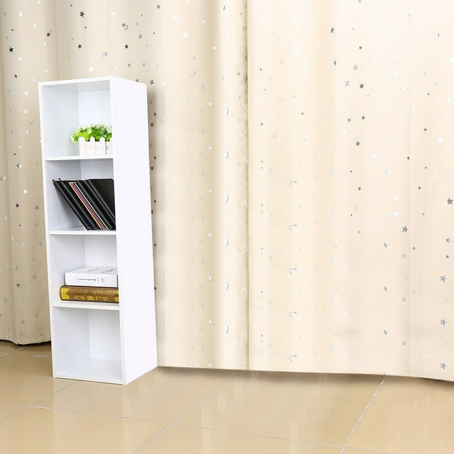 Wall Shelf, Bookshelf White 4 Tier Strong And Sturdy For Bedroom Room