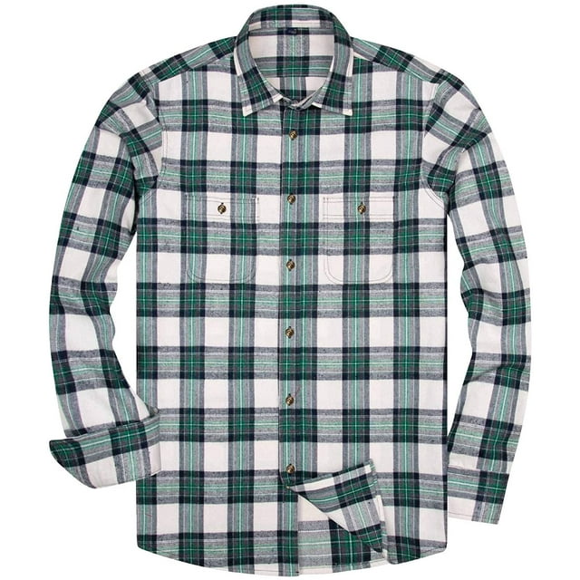 Men's Casual Button Down Flannel Shirt Plaid