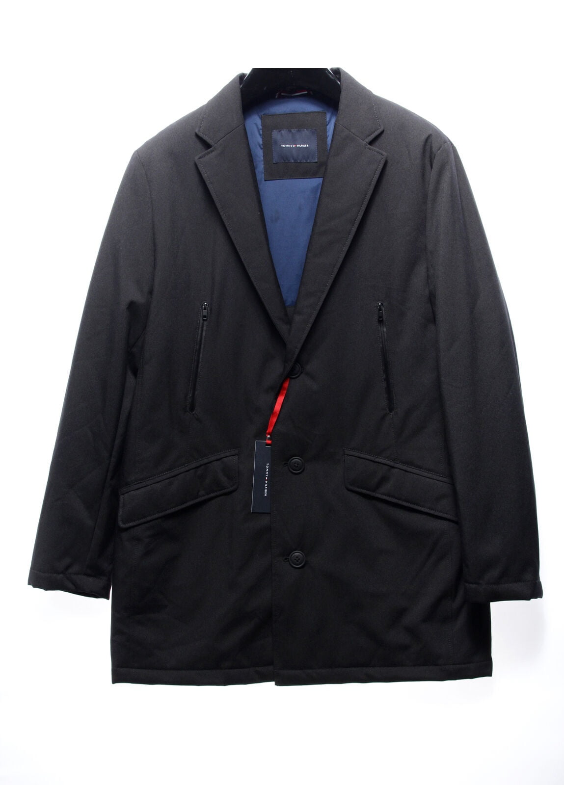 tommy hilfiger black raincoat