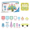 thumbnail image 4 of PicassoTiles Magnetic Tiles for Kids - 103PCS STEM Construction Building Blocks Set with Tote Bag & Booklet Guide, Educational Creative Learning Toy, 4 of 9