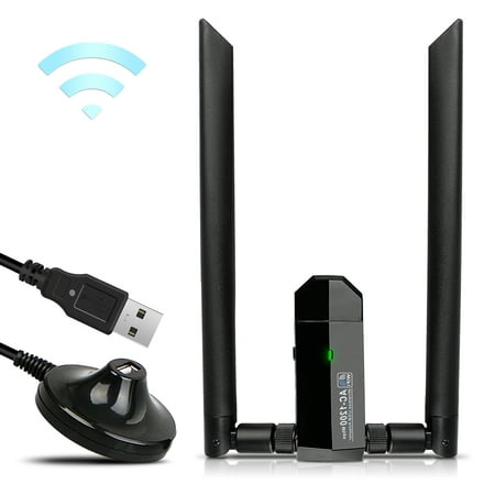 TSV 1200Mbps Long Range USB WiFi Adapter Dual Band 2.4/5GHz Wireless Network Two 5dBi Wi-Fi Antennas USB 3.0 For Desktop Laptop Windows 10 / 8.1 / 8 / 7 / XP Mac
