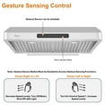 thumbnail image 4 of Awoco 30" Stainless Steel Under Cabinet 7" Range Hood with Gesture Control, 7" Round Top Vent, 4 of 8