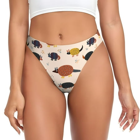 Rateoe Cute Armadillo1 Pattern Seamless Women Underwear Thongs No Show Ladies Thong No Line Breathable Comfortable Panties Undies for Women-XX-Large