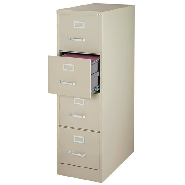 Pemberly Row 4 Drawer 26.5" Deep Letter File in Light Gray