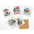 thumbnail image 2 of Inkdotpot Set of 6 Drink Coasters DecorativeNon,SlipCork Base4-inch Square PrintedCoastersEasy Clean- Summer, 2 of 8