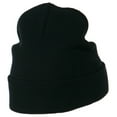 thumbnail image 4 of Question Mark Embroidered Long Knit Beanie - Navy OSFM, 4 of 5