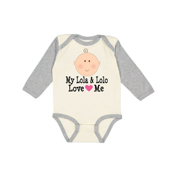 Inktastic My Lola and Lolo Love Me Girls Long Sleeve Baby Bodysuit