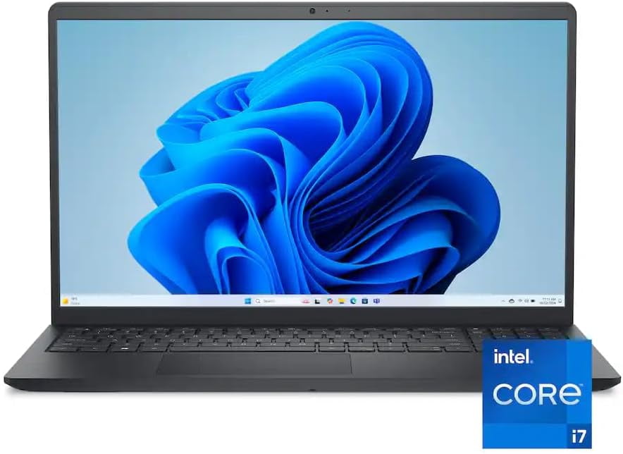 Dell LDC15250 15.6 inch FHD Touchscreen Laptop, Intel Core i7-1355U, 16GB DDR4 RAM, 1TB SSD, Intel UHD Graphics, Copilot AI, Windows 11 Home in S Mode, Carbon Black with Tigology Accessories