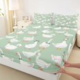thumbnail image 3 of Erosebridal Goose Fitted Sheet Full for Girls, Green Hats Bed Set, 3 Pieces 1 Fitted Sheet and 2 Pillowcases, 3 of 6