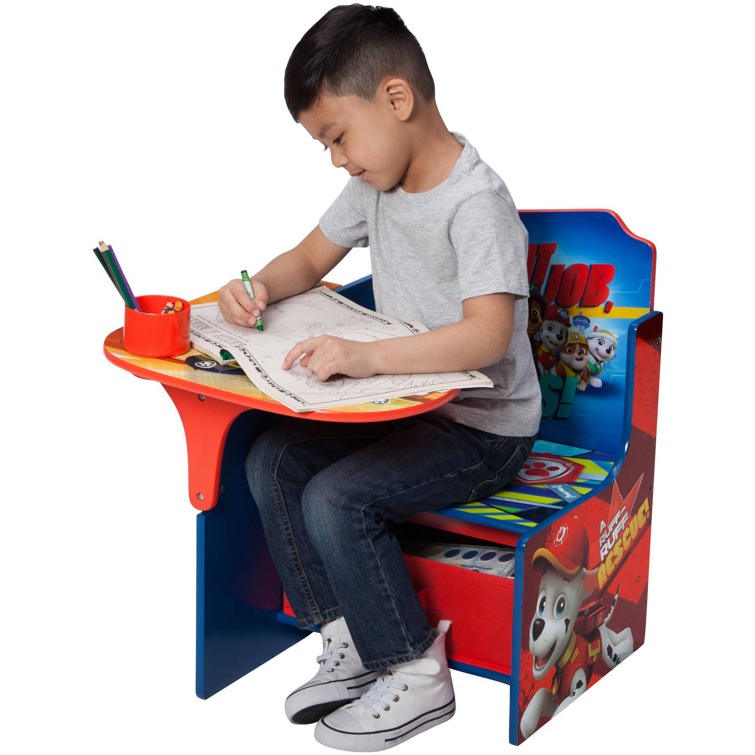 Paw Patrol Chair Desk W Storage Bin Kids Children Toddler Arts