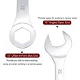 thumbnail image 4 of Uxcell Thin 6-Point Combination Wrench, Metric Mirror-Chrome Plated High Carbon Steel, 22mm, 2 Pack, 4 of 5