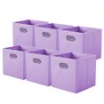 thumbnail image 1 of PinkSheep Cubos de Almacenamiento Plegables de Tela, Cubos de Almacenamiento de 11", Organizador de Cestas para Armario, Morado Claro, Paquete de 6, 1 of 9