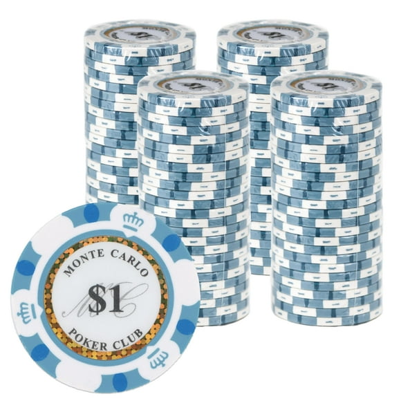 Fichas de póker Gamers Lounge Monte Carlo de 14 g (paquete de 100) de arcilla
