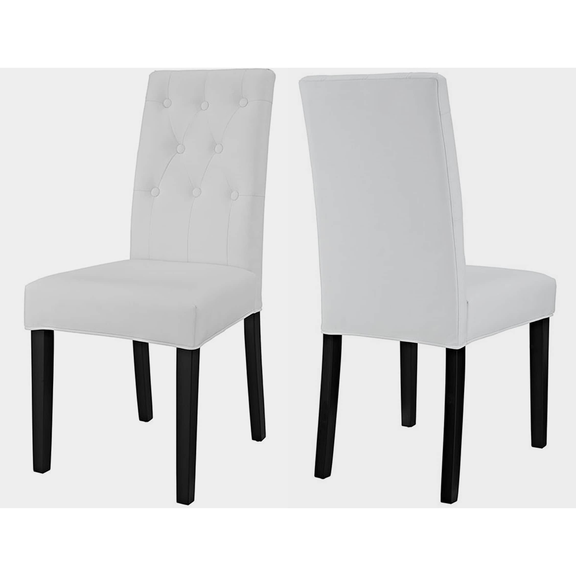 BSD National Supplies Denver Button-Tufted White Parson ...
