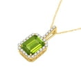 thumbnail image 3 of Mauli Jewels Engagement Necklace for Women 2.50 Carat Beautiful Emerald Shape Gemstone And Diamond Pendant 4 prongs 10K Yellow Gold With 18'' Rope Chain|Silver Chain, 3 of 6