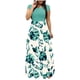 thumbnail image 2 of Puntoco Falda Larga De Mujer Estilo Resort Con Estampado Patchwork De Manga Corta Verde Xl,Regalos Para Mujer Joven, 2 of 5
