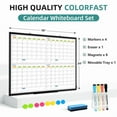 thumbnail image 3 of DOLLAR BOSS Dry Erase Board 36" x 24" Calendar Whiteboard 4 Month White Board Calendar for Wall 4 Monthly Magnetic Calendar Whiteboard Wall Mounted Office Supplies for Office Home, Black Frame, 3 of 8